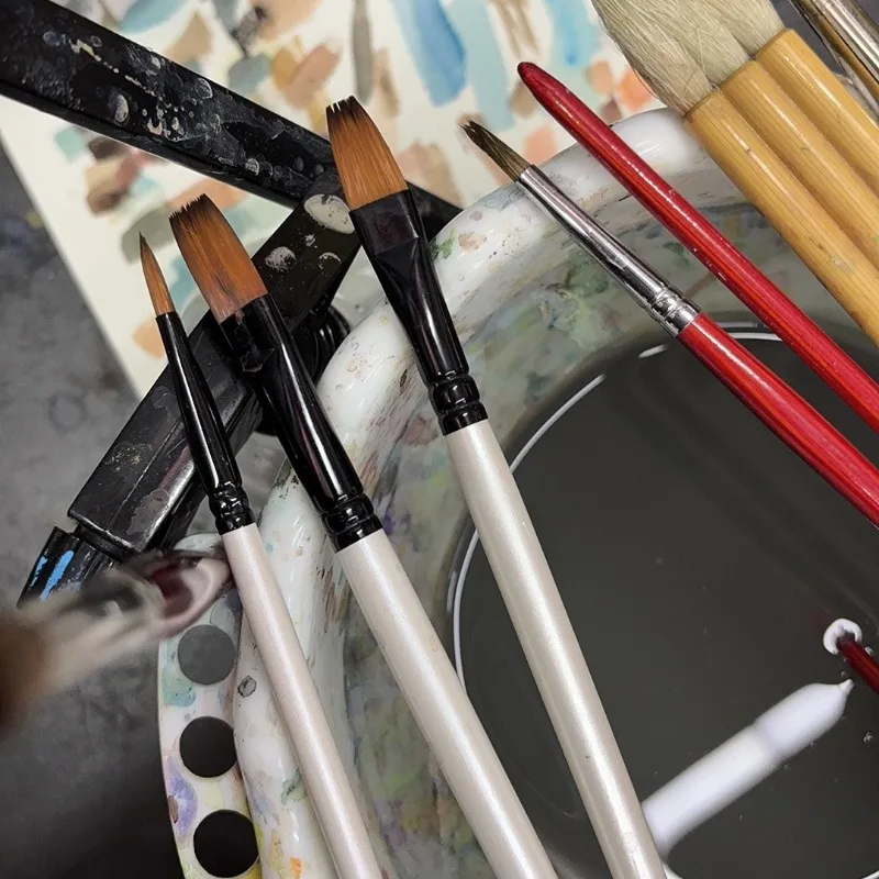 Juego de pinceles para pintura infantil con cerdas de nailon Filbert - imagen 4