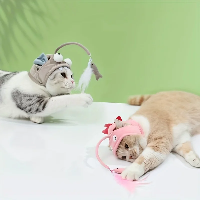 Juguete interactivo con sombrero ajustable para gatos – Accesorio divertido - imagen 5