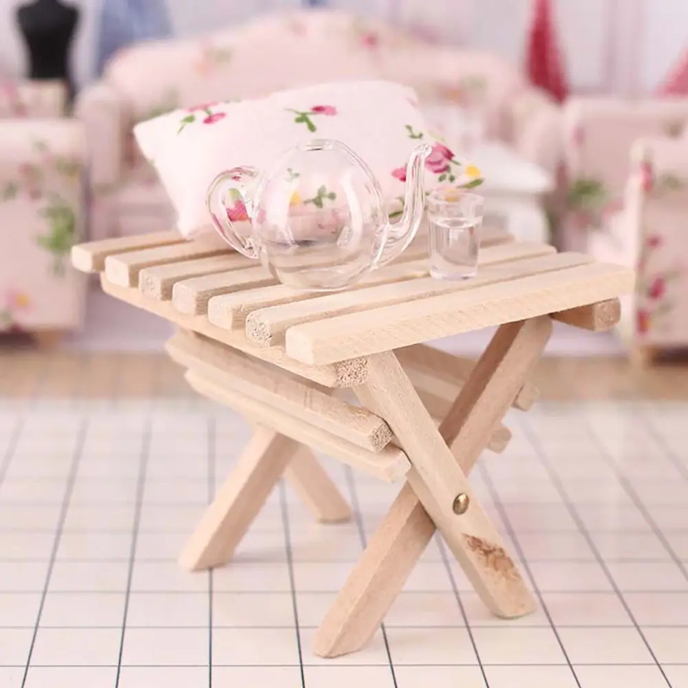 Taburete mini madera Teatable para casa de muñecas – Decorativo - imagen 5