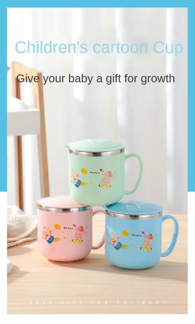 Taza de agua de conejo con pajita para bebés