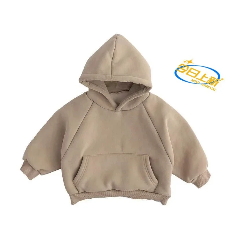 Sudadera de lana con capucha cálida para niños en invierno - imagen 3