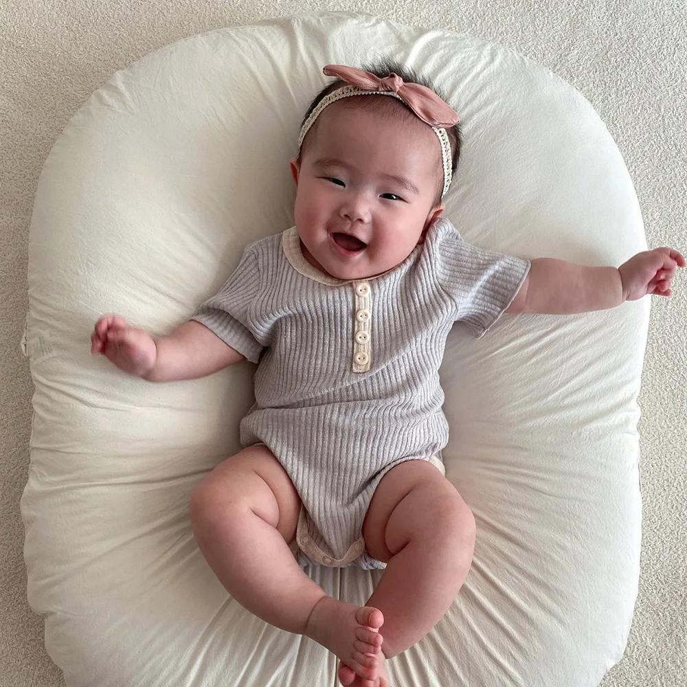 Mono de verano a rayas para bebé niña – Algodón cómodo y fresco - imagen 2