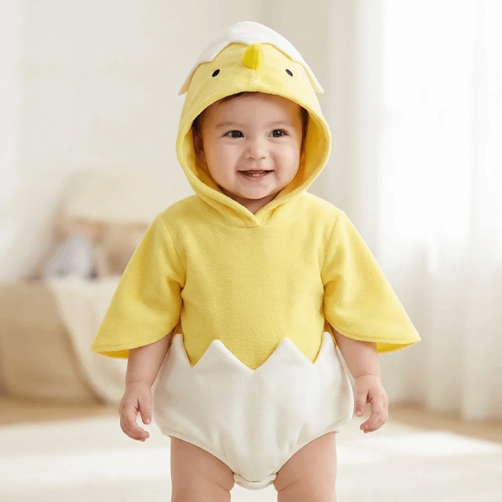 Disfraz de pollito con sudadera de capucha suave para Pascua - imagen 3