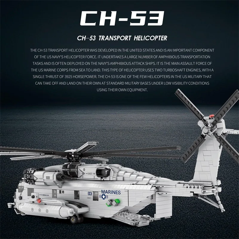 Helicóptero de construcción militar CH-53E – Juguete para niños - imagen 5