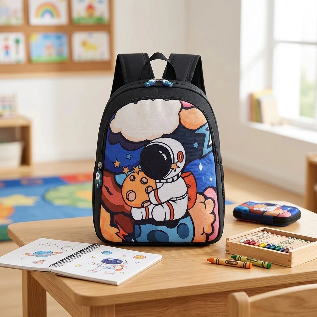 Mochila infantil impermeable de astronauta 3D con gran capacidad - imagen 2