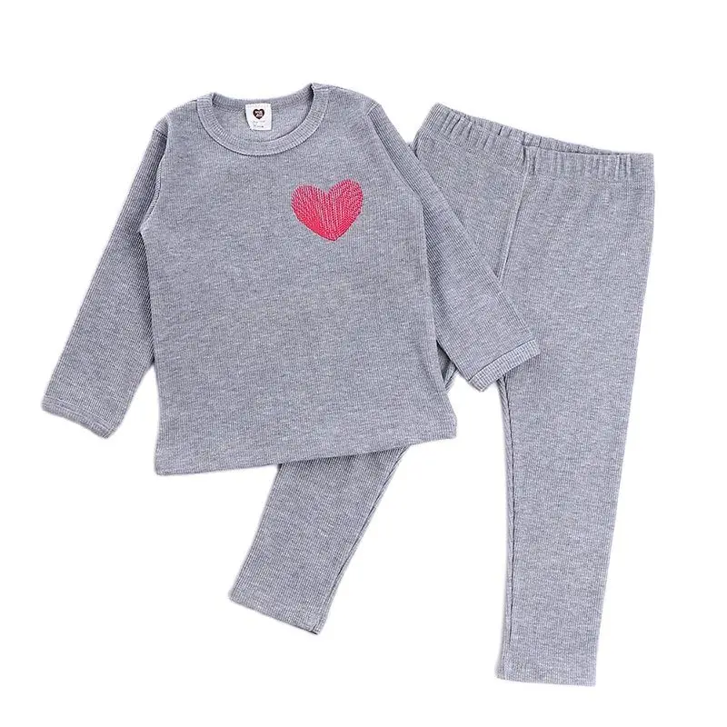 Conjunto top y mallas manga larga infantil acanalado otoño invierno - imagen 2