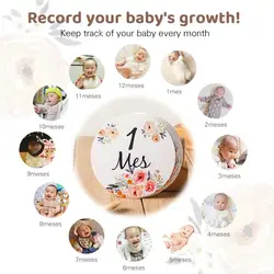 Tarjetas de hitos bilingües español-francés para bebé 0-12 meses