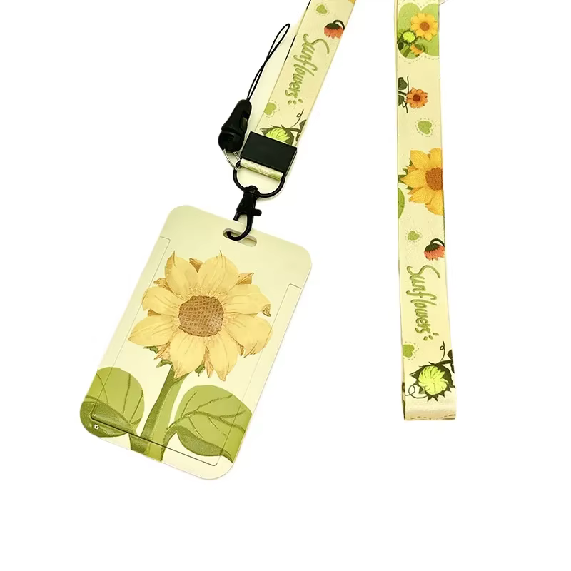 Portatarjetas infantil con cordón y etiqueta flores - imagen 4
