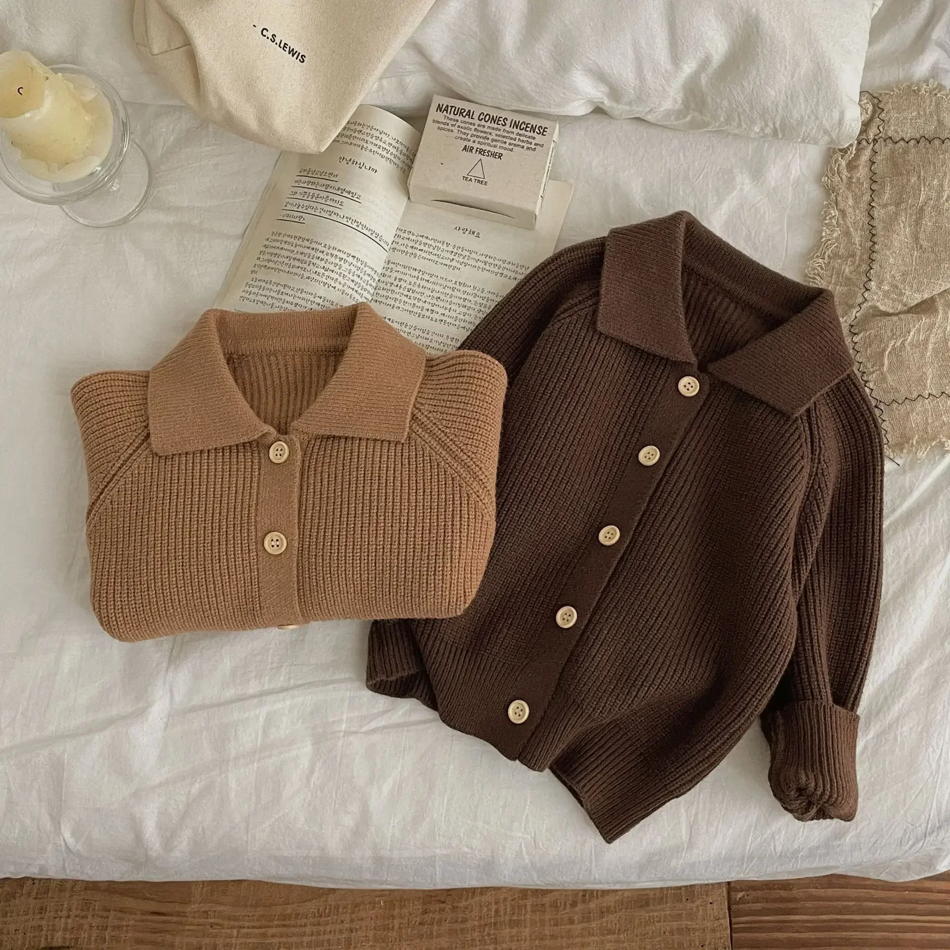 Cárdigan de lana para niños, grueso y cálido para invierno - imagen 5