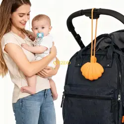 Portachupetes con cordón en forma de concha para bebé calmante