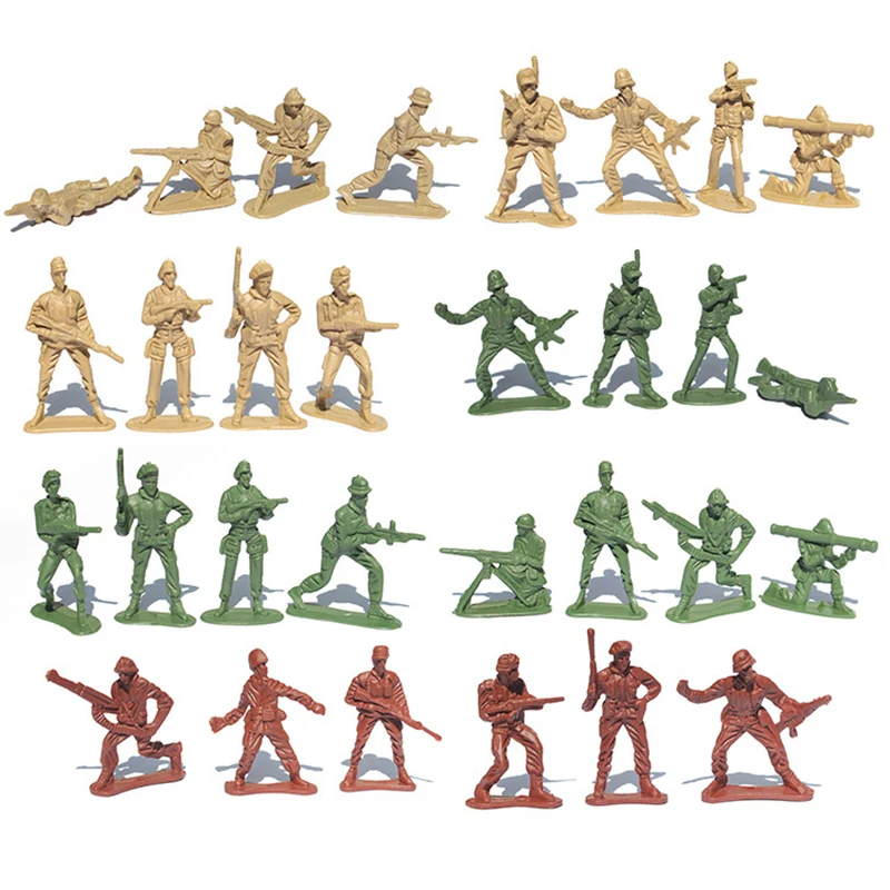 ZYF soldaditos de juguete plástico, set poses militares - imagen 3