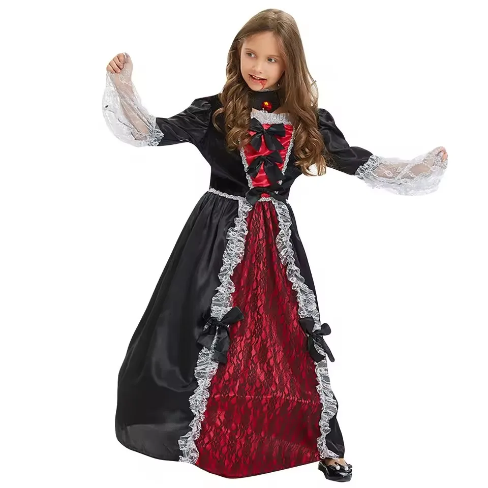 Vestido de Halloween para niñas estilo princesa, elegante