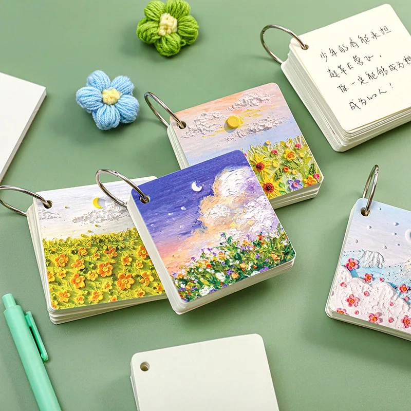 Mini cuaderno en espiral de flores kawaii para notas diarias - imagen 2