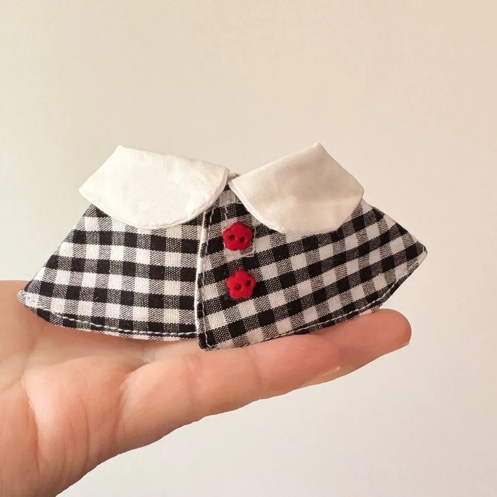 Abrigo para muñeca diseño macarrón de algodón a cuadros
