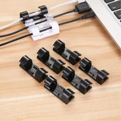 Organizador de cables con clips autoadhesivos para escritorio