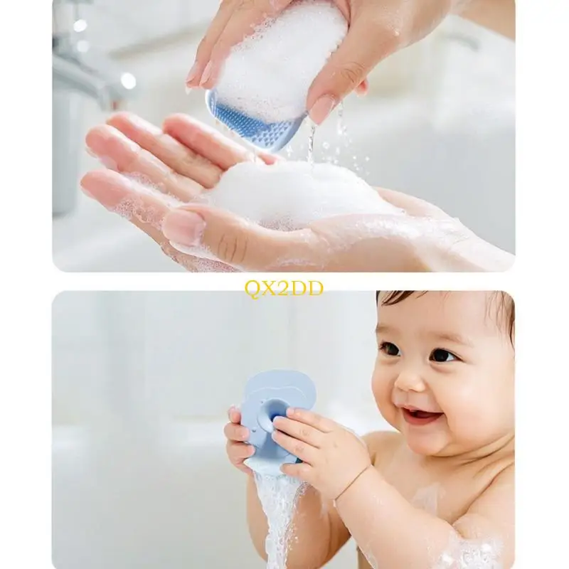 Cepillo masajeador silicona bebé – QX2D suave para el baño - imagen 2
