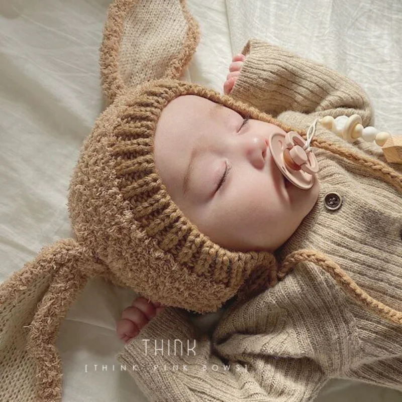 Gorro con orejas para bebé recién nacido – Felpa suave para fotos - imagen 3