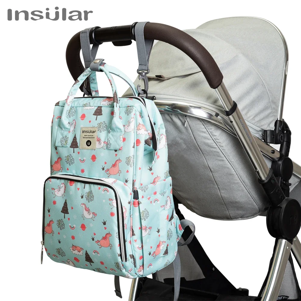 Mochila maternidad con organizador pañales y cochecito colgante - imagen 5