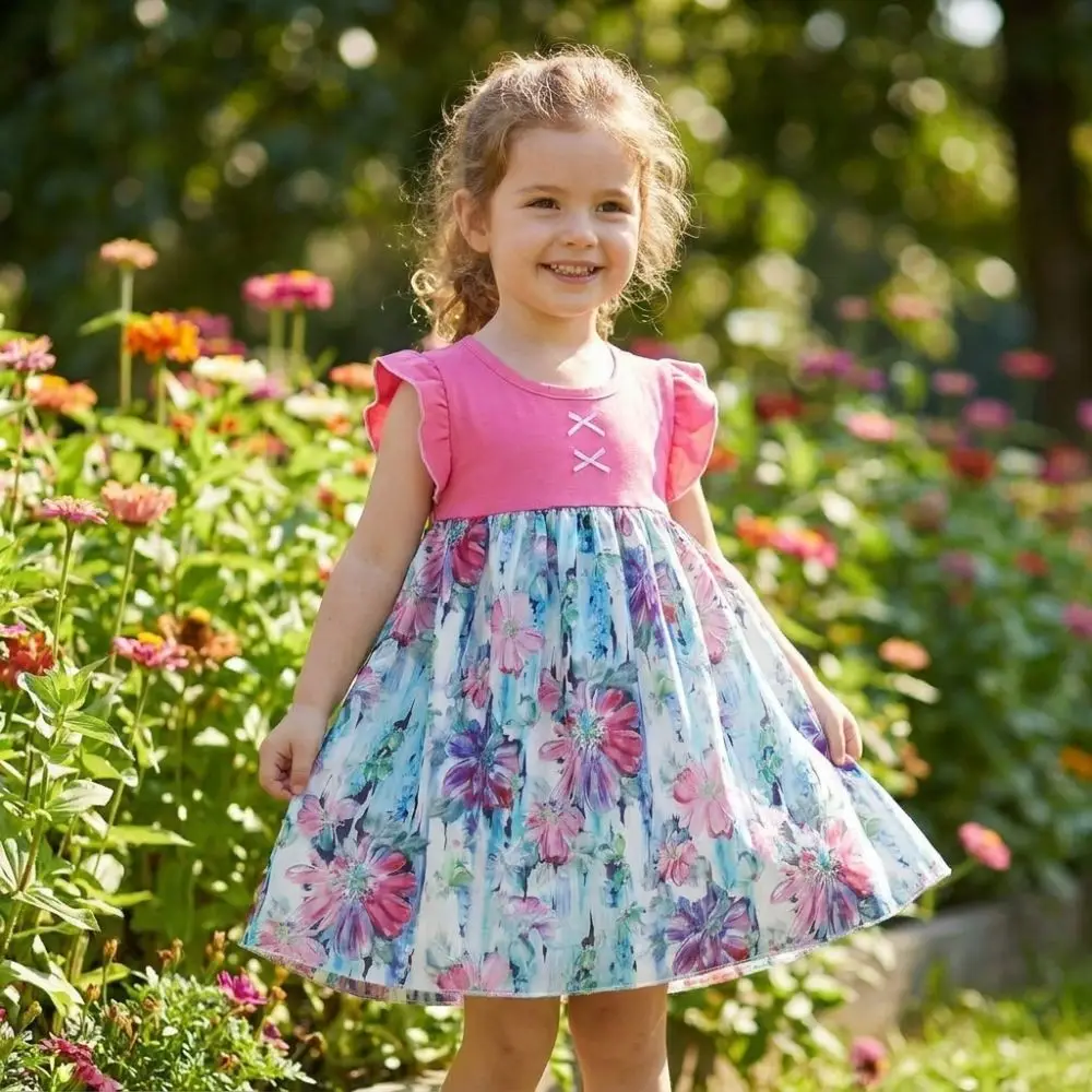 Vestido de verano niña floral transpirable tipo chaleco en A - imagen 2