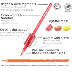 KALOUR Lápices de colores, estuche para viaje portátil con cremallera
