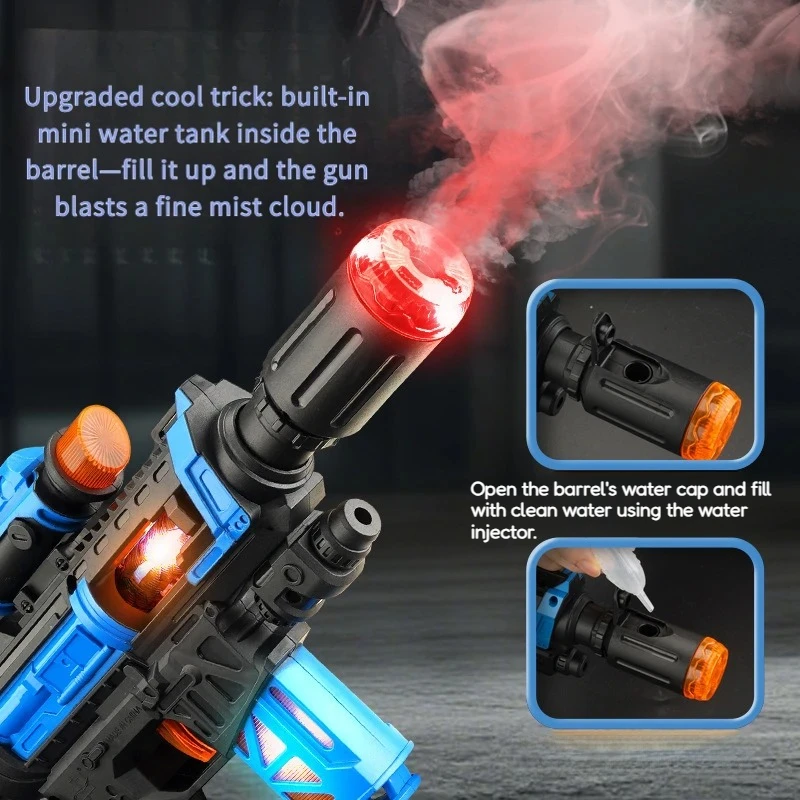 Pistola de juguete eléctrica realista con niebla y luces LED - imagen 4