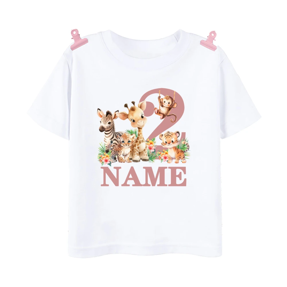 Camiseta de cumpleaños temática salvaje como regalo infantil