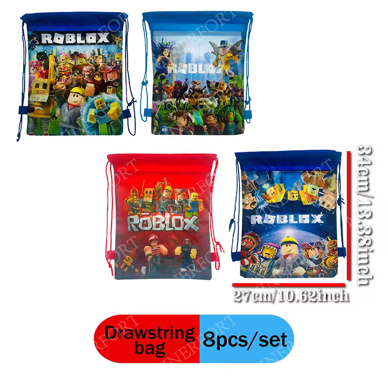 Roblox bolsa de regalo infantil con cordón y bolsillos portátiles - imagen 3
