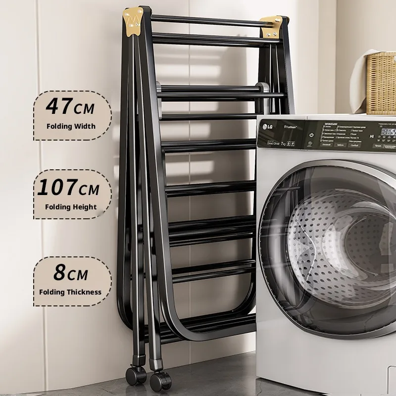 Tendedero plegable con ruedas de acero inoxidable exterior e interior - imagen 5