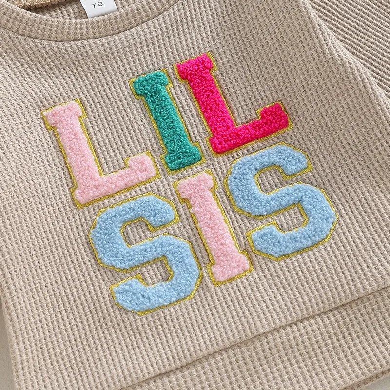 Conjunto sudadera waffle Milangel para niñas – Ropa de otoño 2 piezas - imagen 4