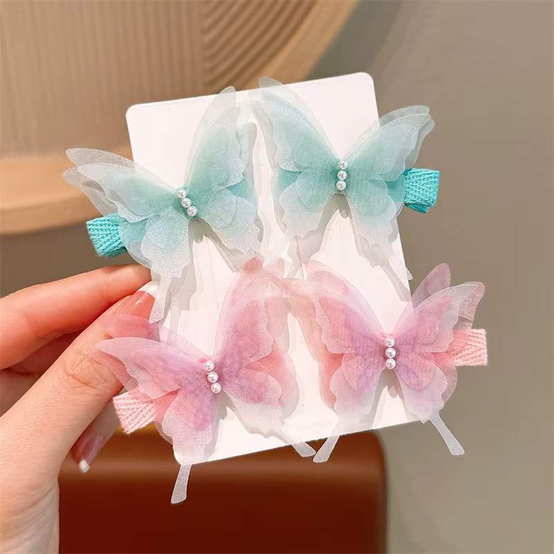 Horquilla mariposa para niñas con clip lateral suave de flequillo - imagen 4