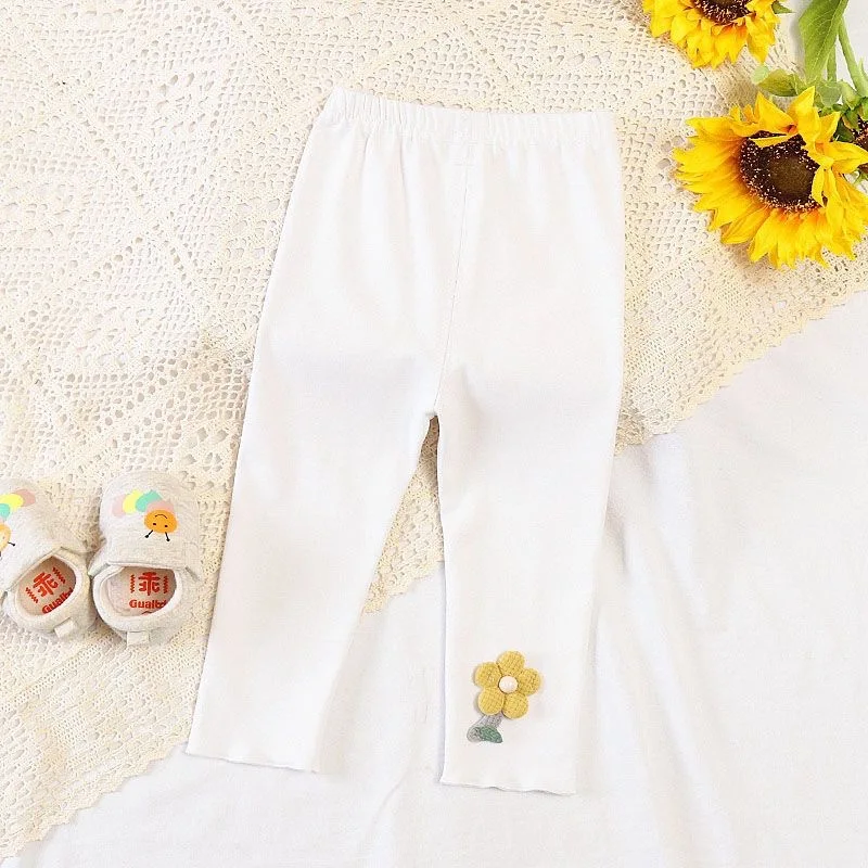 Mallas infantiles de algodón con flores para niña – Primavera y Otoño - imagen 2