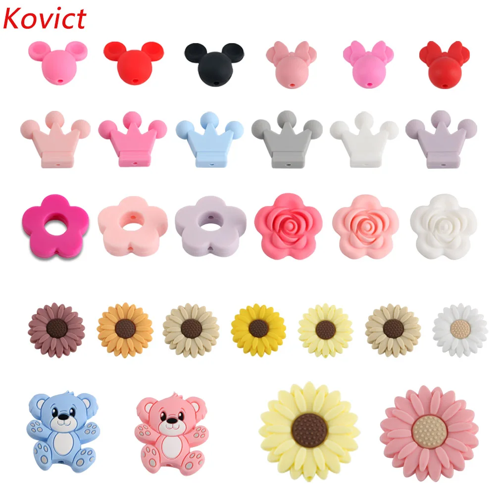 Cuentas de silicona Kovict con diseños de dibujos animados