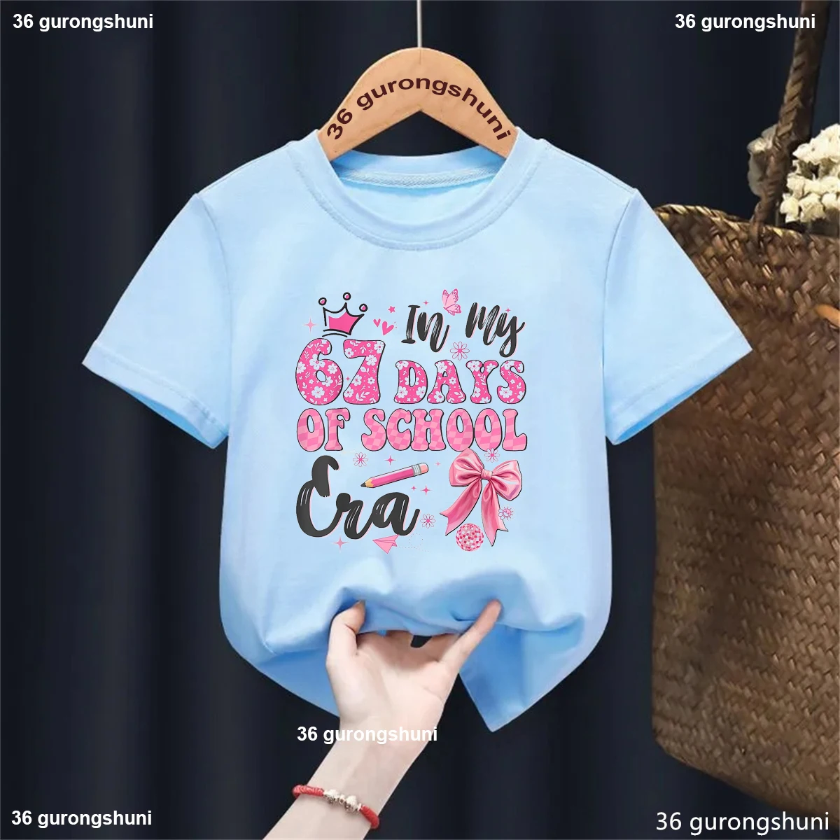 Camiseta manga corta niña estampada con letras y corona de mariposa - imagen 3