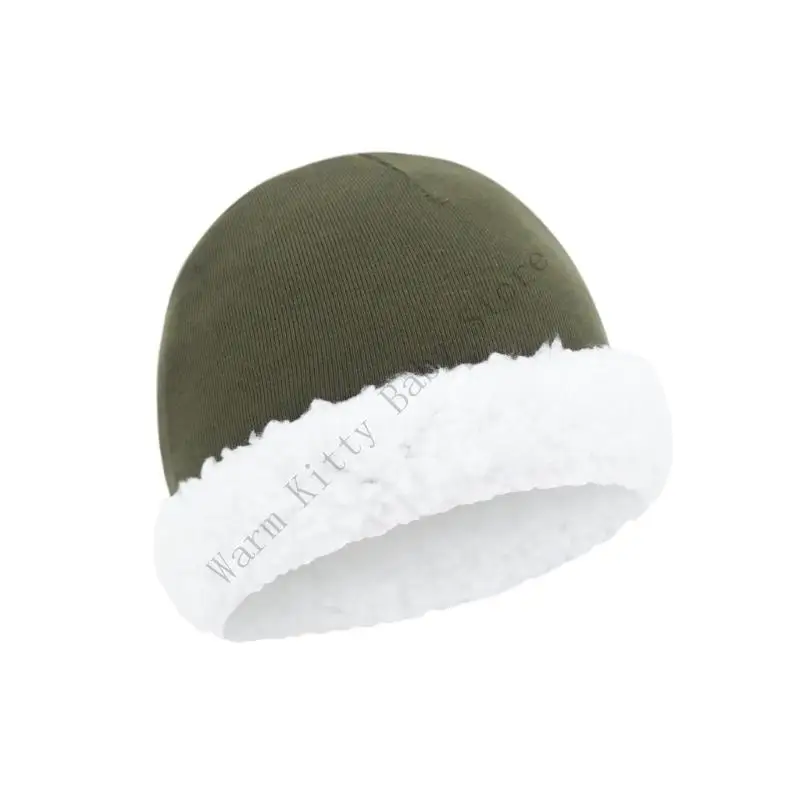 XXFE gorro de lana para bebé con forro borrego cálido invierno - imagen 5
