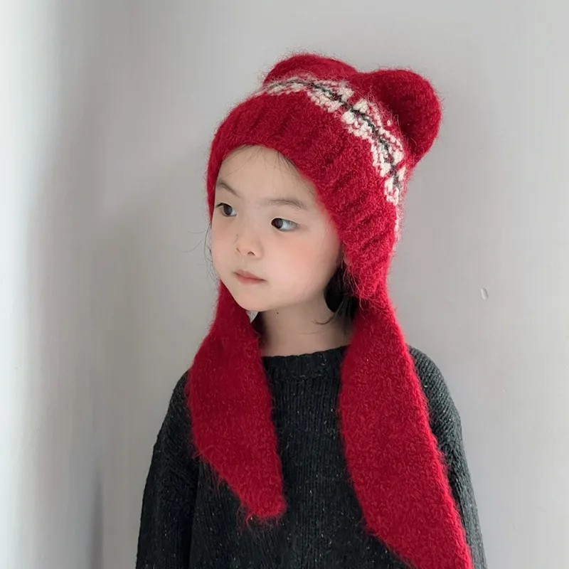 Gorro infantil de punto con solapa para las orejas y cuello - imagen 3