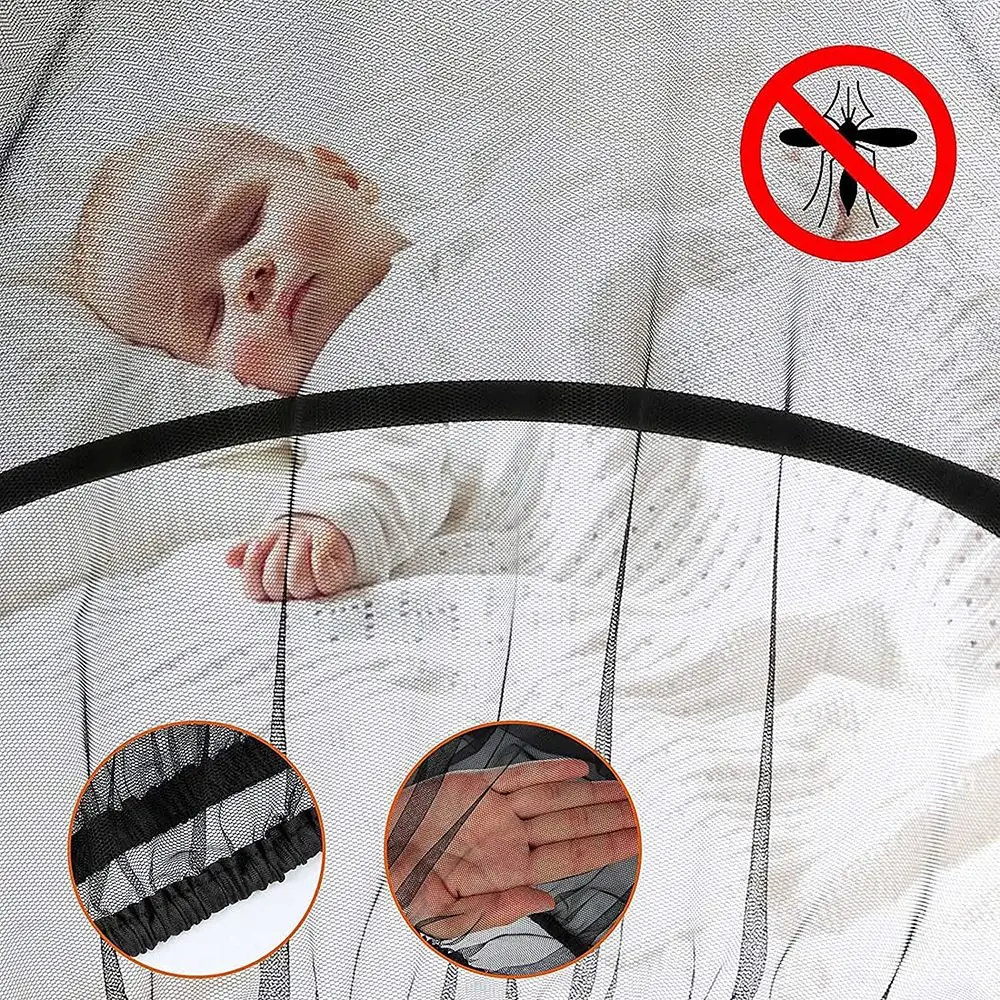 Mosquitera plegable transpirable para cochecito con cremallera doble uso - imagen 2