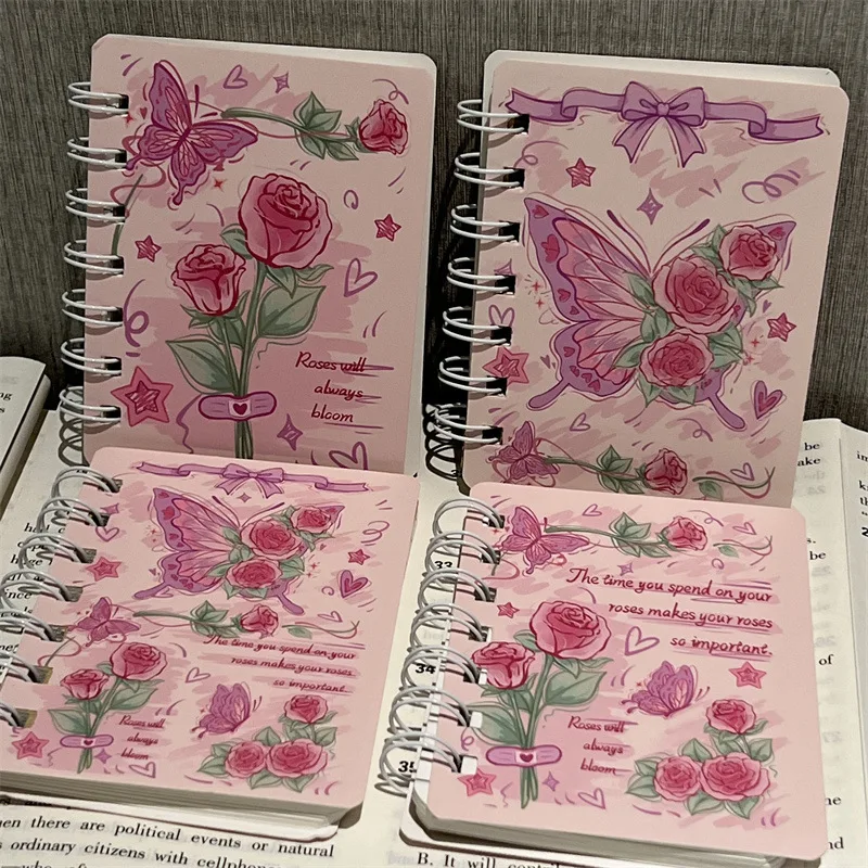 Rose Butterfly cuaderno romántico con espiral gruesa para notas - imagen 5