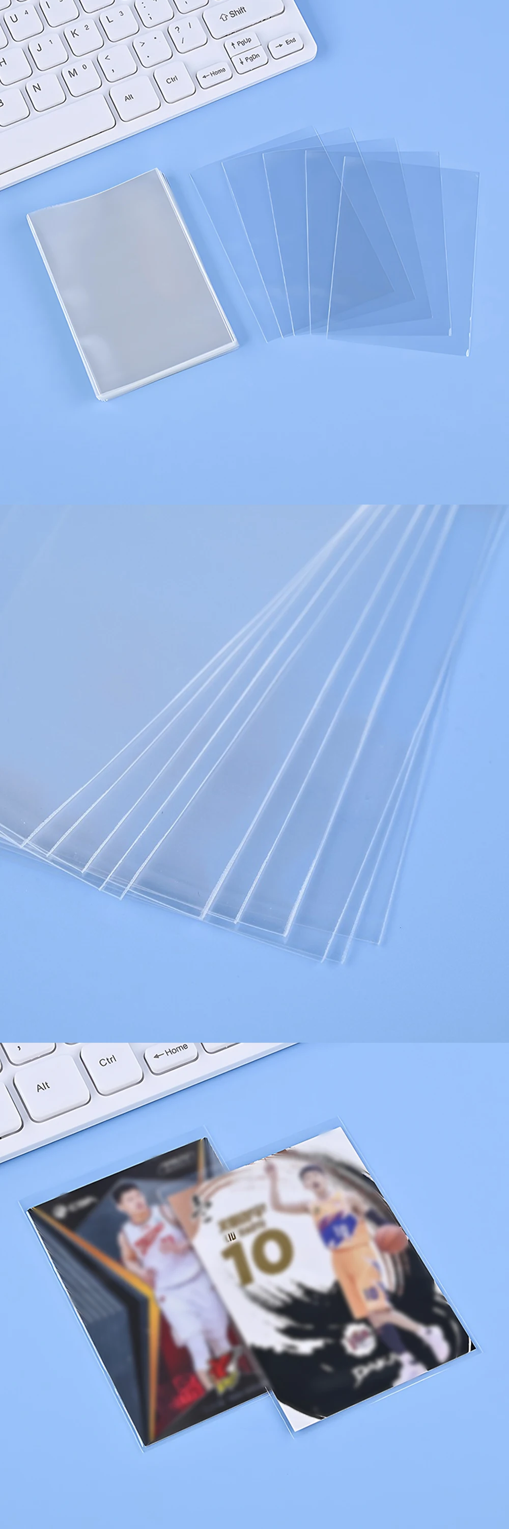 Vista de fundas transparentes para colección