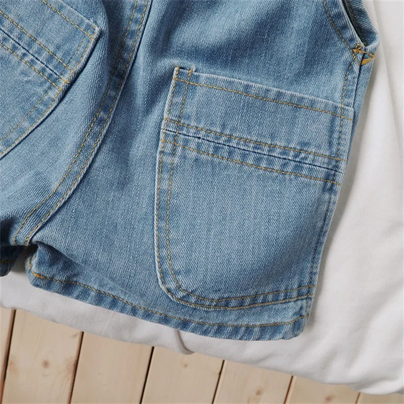 Pantalones cortos con tirantes vaqueros para niños y niñas - imagen 5