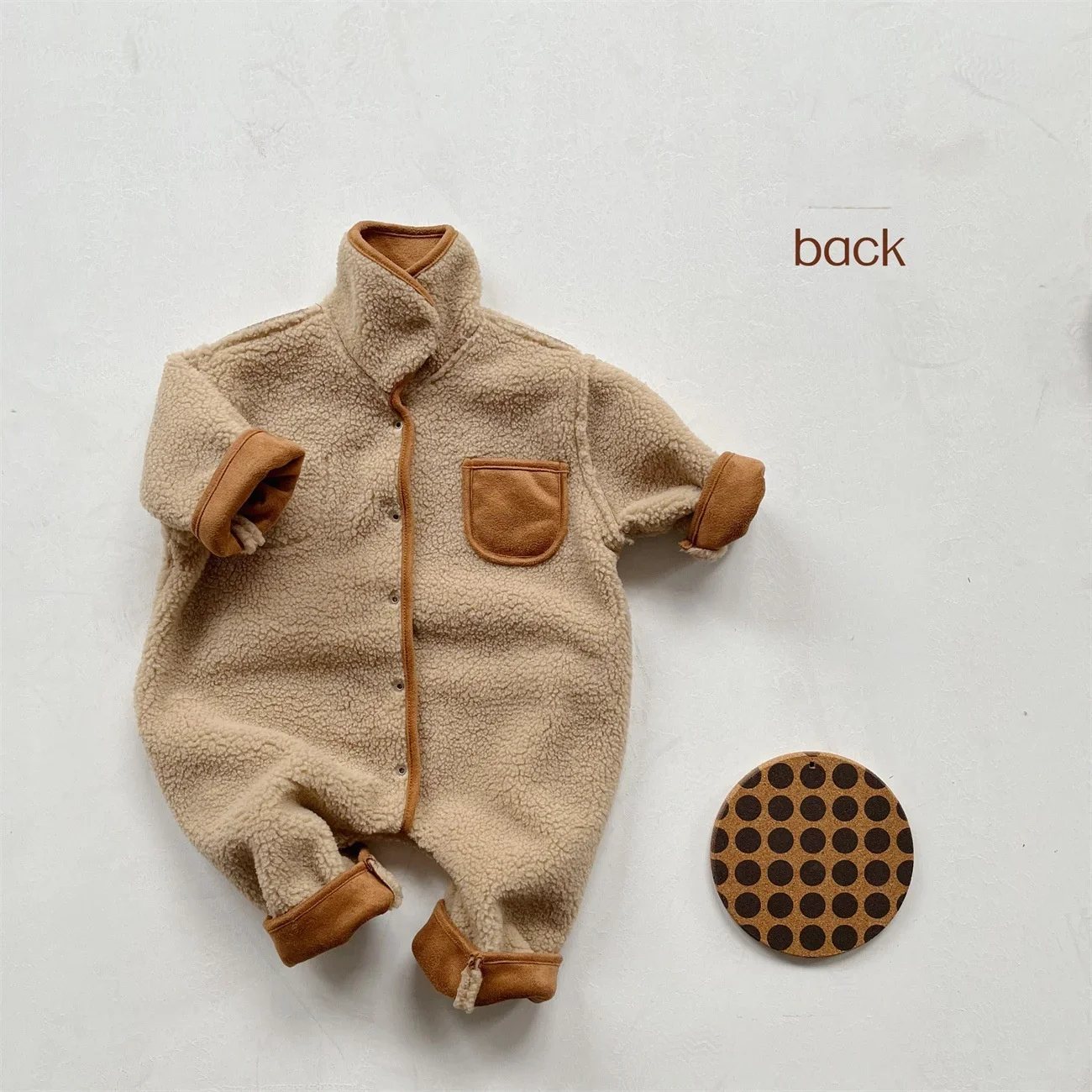 Pelele forrado de peluche para bebé – Cálido y suave para invierno - imagen 3
