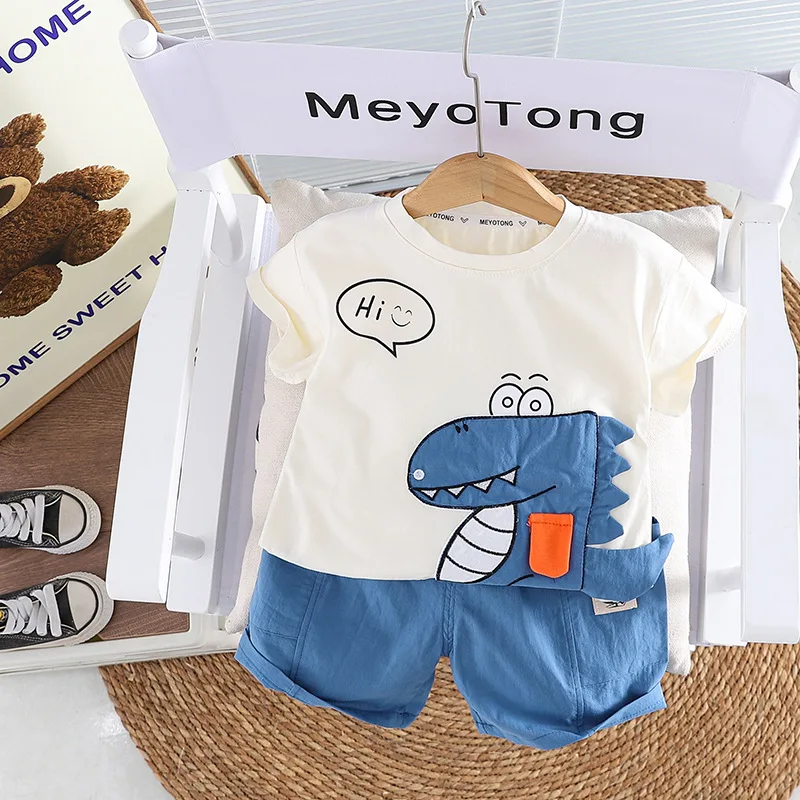 Conjunto verano niño: camiseta manga corta y pantalón corto con diseños animados - imagen 4