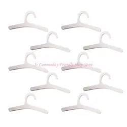 Perchas de madera para muñecas mini de juguete, guardar ropa