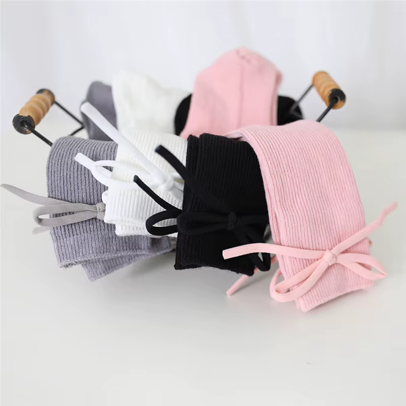 Calcetines altos de princesa con lazo – Algodón suave para niñas - imagen 5