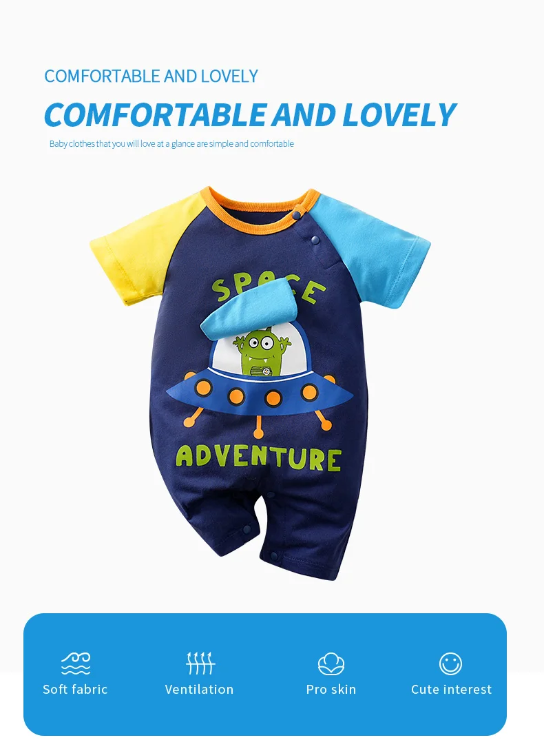 Mono infantil de algodón con estampado de OVNI