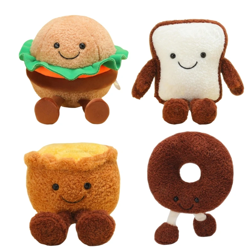 Cojín peluche infantil con forma de hamburguesa y huevo tierno - imagen 2
