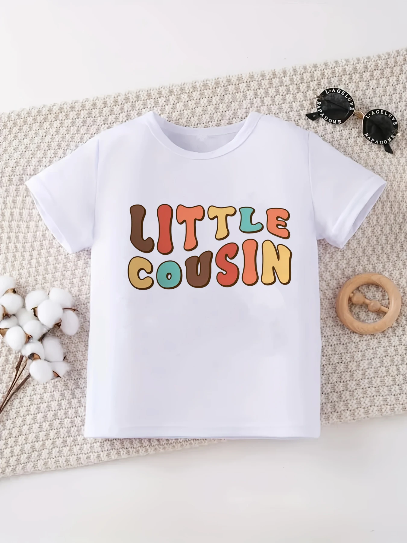 Camiseta de manga corta con estampado Big Cousin Little Cousin - imagen 5