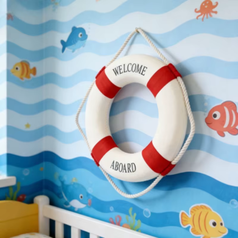Aro salvavidas decorativo náutico para cuarto infantil y estudio - imagen 5