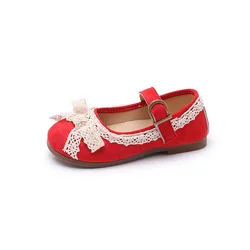Zapatos de cuero para bebé niña – Mariposa y suela suave