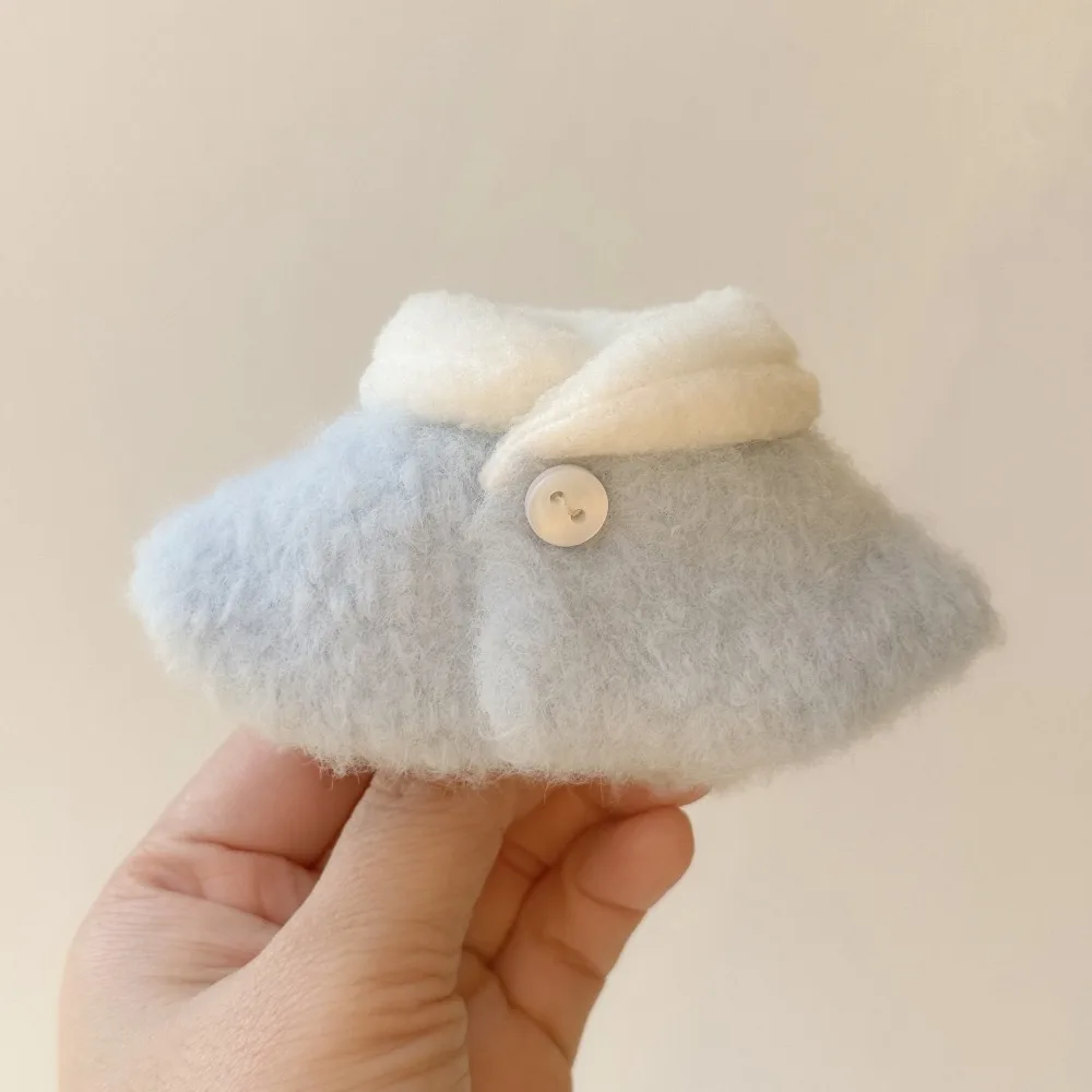 Abrigo felpa a cuadros para muñecas-peluche conjunto cómodo y práctico