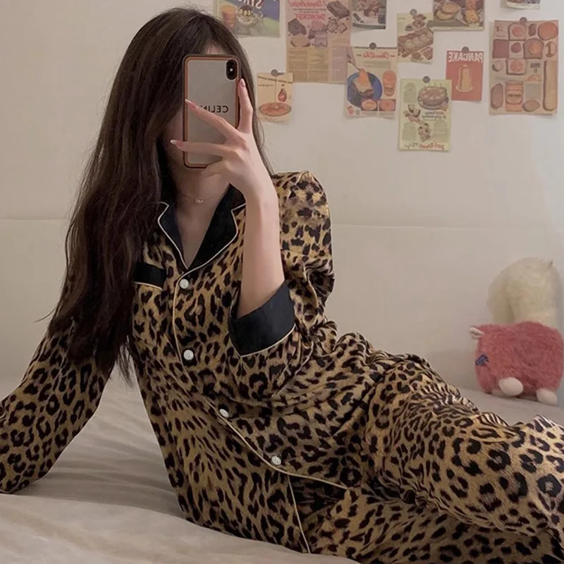 Pijama leopardo de manga larga para chica adolescente entretiempo - imagen 4